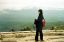 CLICK FOR FULLSIZE IMAGE Nanette admires view from the top of the fortress 