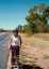 CLICK FOR FULLSIZE IMAGE Nanette on our bike ride towards Simpson's Gap 