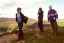 CLICK FOR FULLSIZE IMAGE Nikki gazes at Win Hill, Chantal looks towards Castleton and Dave looks at me 