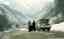 CLICK FOR FULLSIZE IMAGE Osh to Bishkek --- view during the first tyre change 