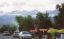 CLICK FOR FULLSIZE IMAGE Mountains and an expensive car at the resort village of Bosteri 
