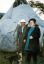 CLICK FOR FULLSIZE IMAGE Zaya and Zorigt outside the reindeer herders' home 