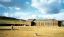 CLICK FOR FULLSIZE IMAGE View across my friends' plot: their horse-tying frame, and building (former social club) 